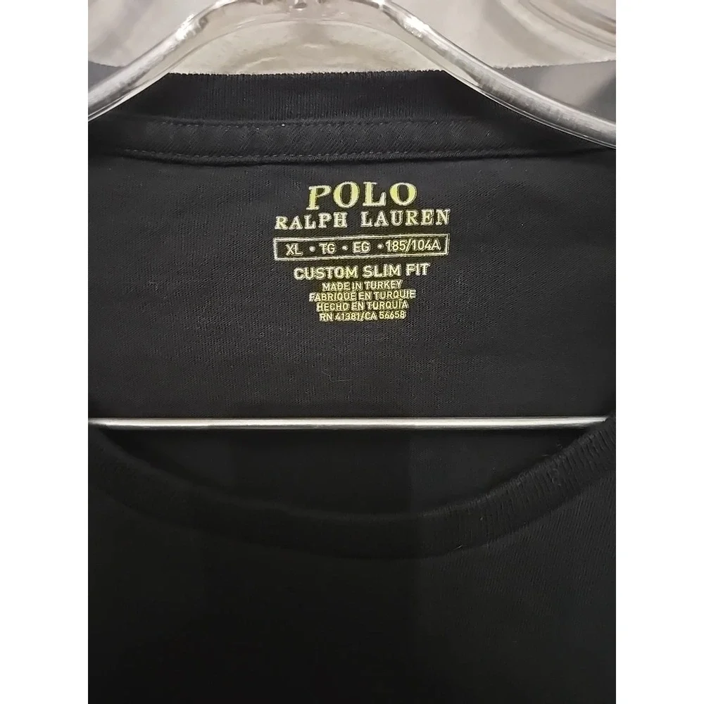 Vintage Ralph Lauren Black Mens Crew Neck Short‎ Sleeve T-Shirt Single Stitched
